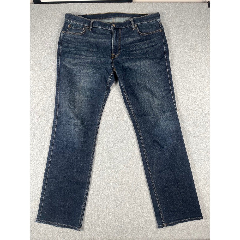 Abercrombie & Fitch Kennan Straight Jeans Mens 38x32 Dark Wash Stretch Coolmax